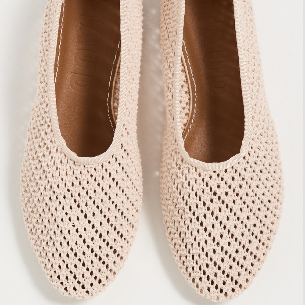 NIB • STAUD Alba Ballet Shoes in Cream Crochet - Picture 4 of 11